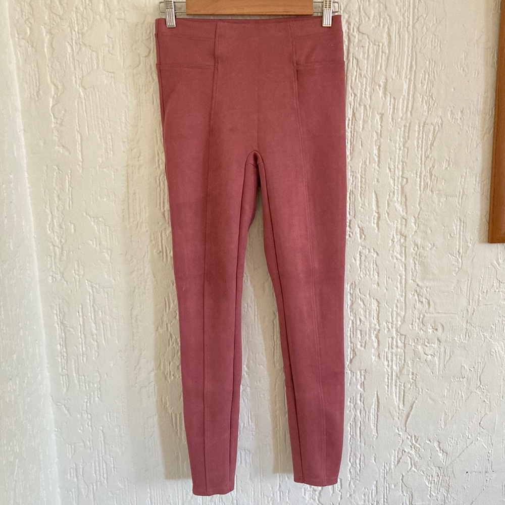 Spanx Dark Pink Mauve Velvet - Feeling Leggings Skinny Pants Size Small